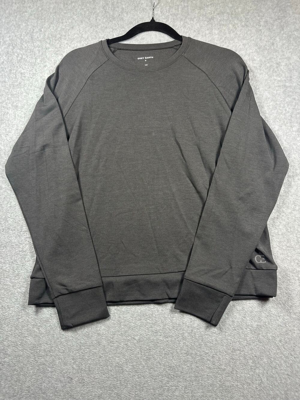 COZY EARTH Bamboo Sweatshirt Women's Medium Gray Pullover Raglan Long Sleeves